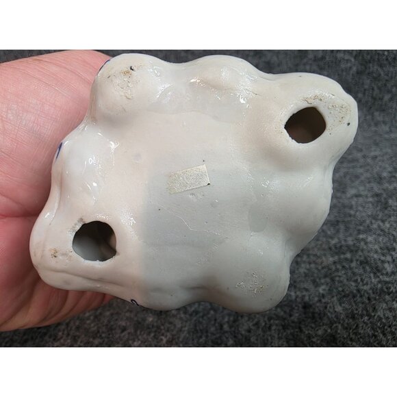 Vtg Porcelain Elephant Figurines Set Of 3 Blue White Gold Accents - Picture 10 of 10